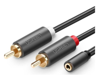 UGREEN AV102 Kabel 2x RCA Cinch jack 3.5 mm 1m czarny - 1488937 - zdjęcie 3